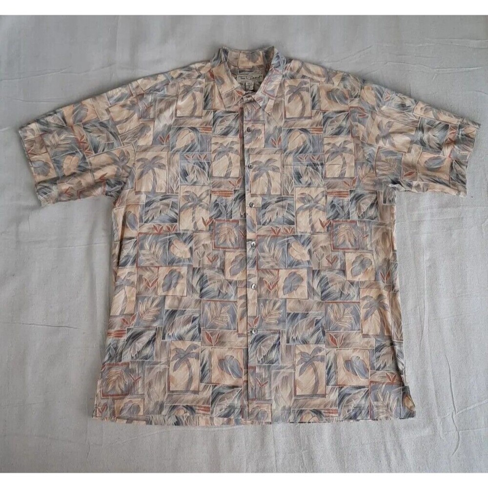 Vintage Tori Richard Hawaii‎ Shirt Mens XL Orange Blue Leaf Casual Beach USA EUC